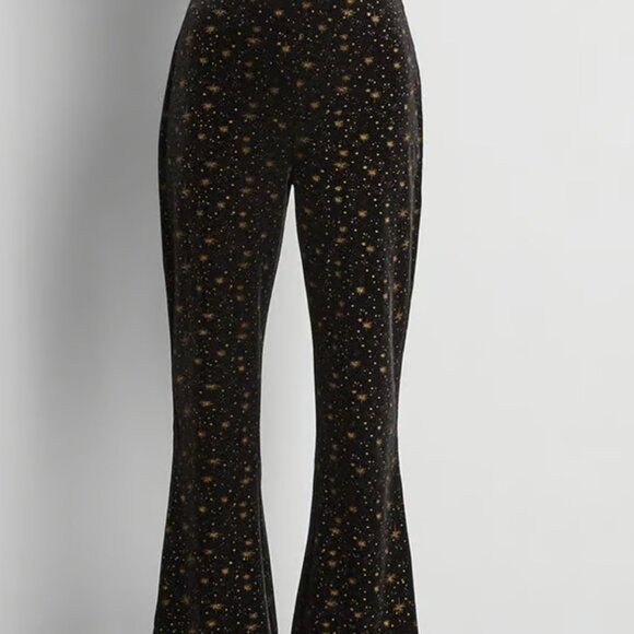 NWT Modcloth Black Friday Brand Velvet Starry Pants US 8, AU 12 Petite Length - Picture 3 of 7